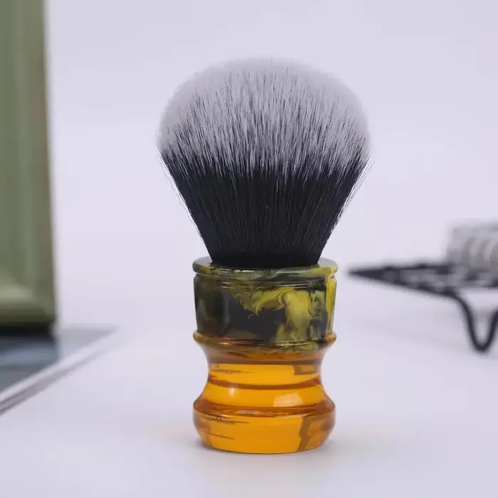 Yaqi 24MM hommes pinceaux de rasage humides Sagrada Familia noir/blanc smoking manche en résine de fibres synthétiques