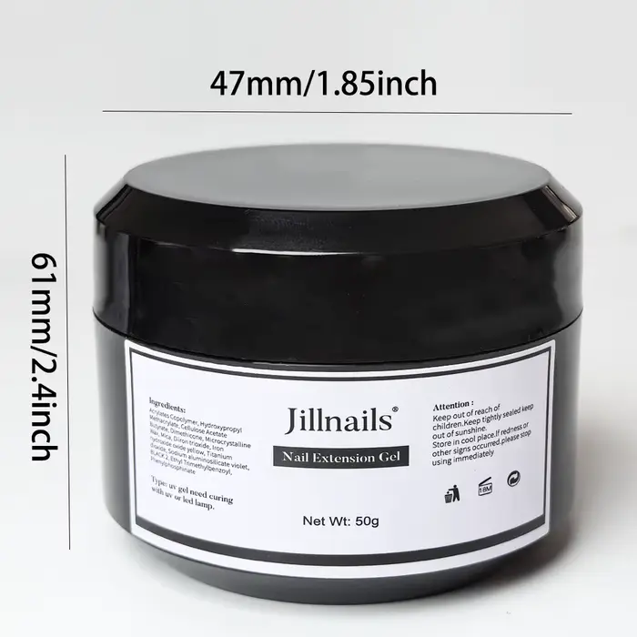 Jillnails Dusty Pink Nude Gel Nail Builder 50G Bourgogne Shimmer Builder Gel UV pour Extension d'ong