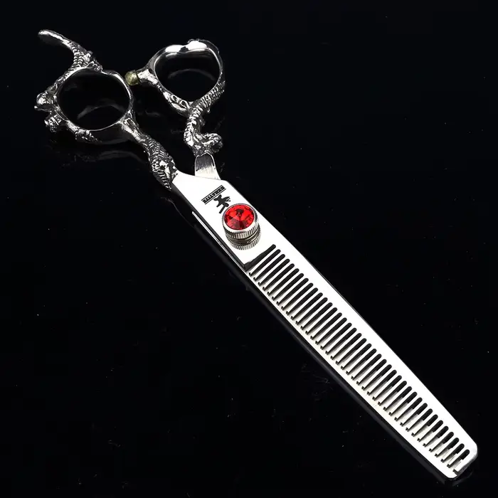 Ciseaux de barbier japonais en acier 440C, poignée Dragon 6 "7", ciseaux professionnels pour couper 