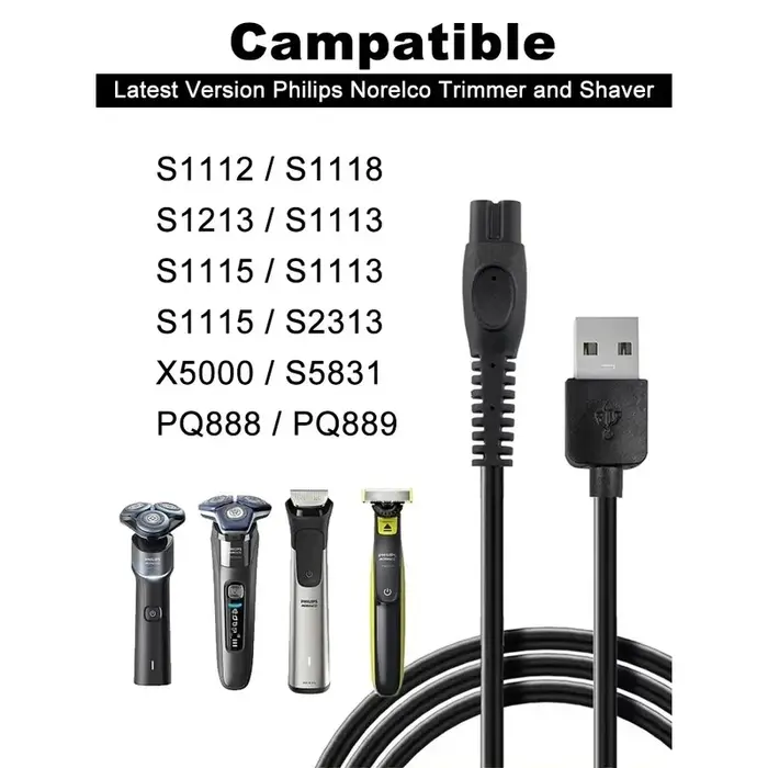 Chargeur pour rasoir Philips Norelco MG9520/50 MG7910/49 MG5910/49 PQ888/9 S1112 S1113 S1118 QP2724/