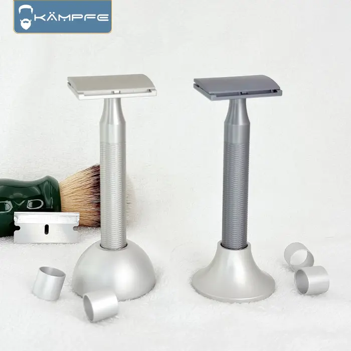 Rasoir de sécurité KAMPFE CNC en alliage d'aluminium usiné avec précision, rasoir agressif simple fa
