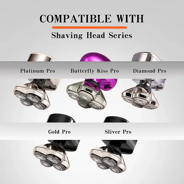 4 Têtes de rasoir flottantes de rechange pour rasoirs électriques Skull Pitbulls Gold Silver Platinum Butterfly Kiss PRO