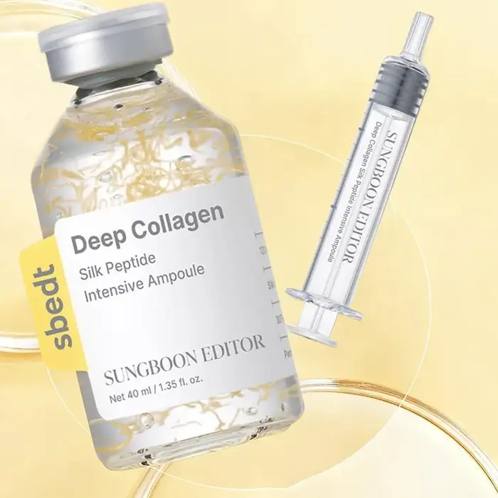 Kit de soin de la peau coréen Sbect - Ampoule de collagène en soie à action profonde, crème stimulante en sérum, crème en capsules au rétinol, éclaircissant