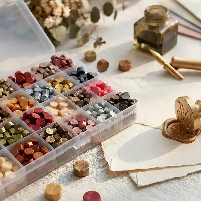 Kit de sceau de cire, avec cuillère à faire fondre les perles de cire et ensemble de bougies, kit de tampon à sceau de cire, pour la création de bijoux DIY et les invitations de mariage