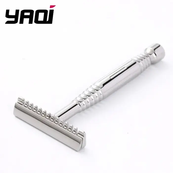 Rasoir de sécurité YAQI Romulus Open Comb Polished en acier inoxydable 316, lame simple, pour hommes