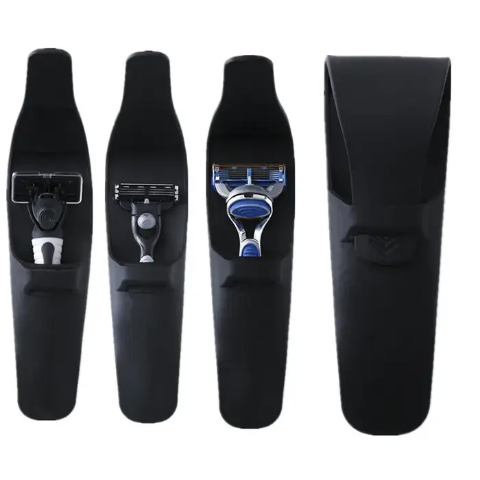 Étuis pour rasoir adaptés à la valise Portable en Silicone noir de haute qualité