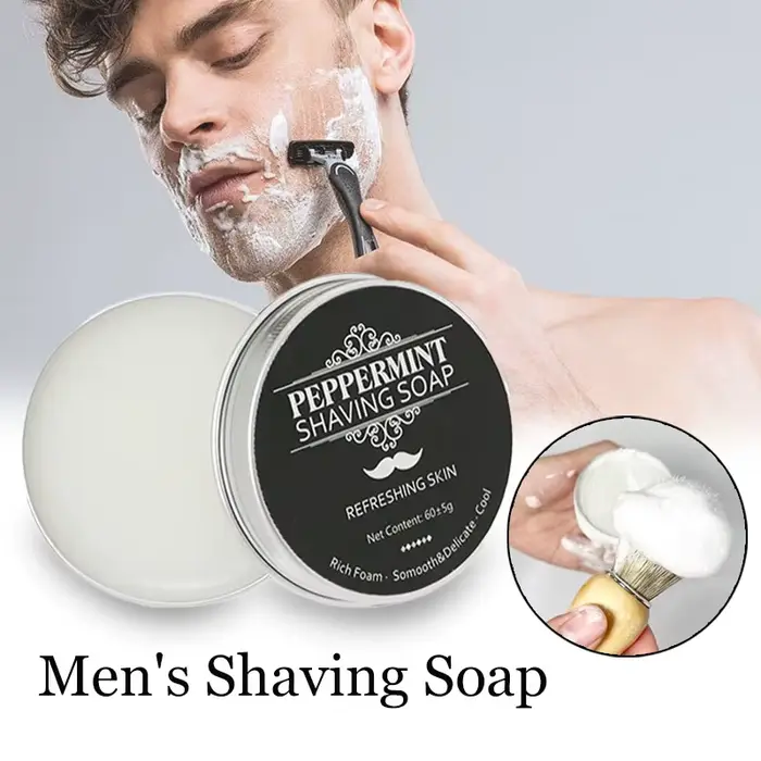Barre de savon pour le rasage des oreilles, Texture lisse faite à la main, crème de rasage en mousse