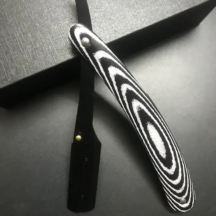Rasoir de barbier professionnel 3 couleurs, rasoir manuel à lame droite en plastique et acier inoxyd