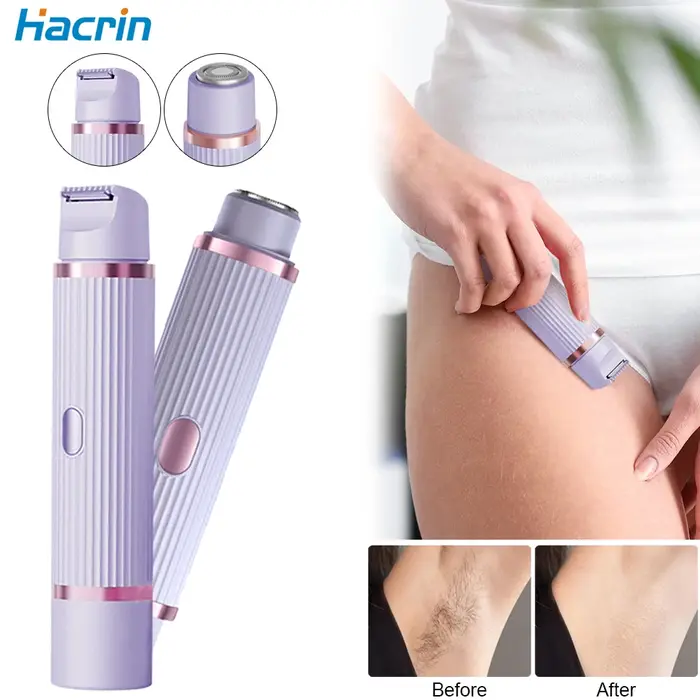 Rasoir électrique pour femmes rasoirs à cheveux secs et humides étanches 2 en 1 Double tête aisselles Bikini barbe