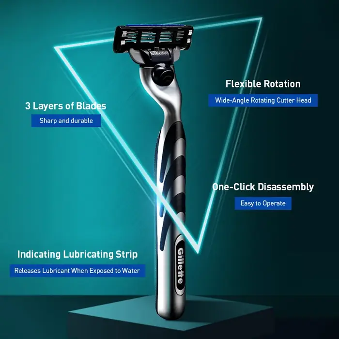 Rasoir manuel pour homme Gillette Mach 3 Classic à lame à 3 couches