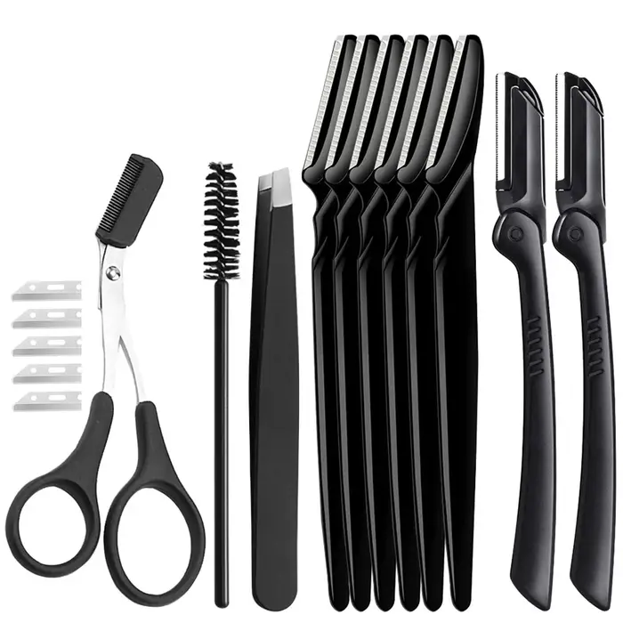Rasoirs à sourcils pour femmes et hommes, rasoirs pour l'épilation du visage, 16 pièces, outil multi