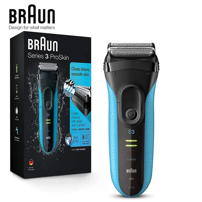 Braun série 3 Proskin rasoir électrique 3040s rasage humide et sec coupe de cheveux confort de la peau pour hommes