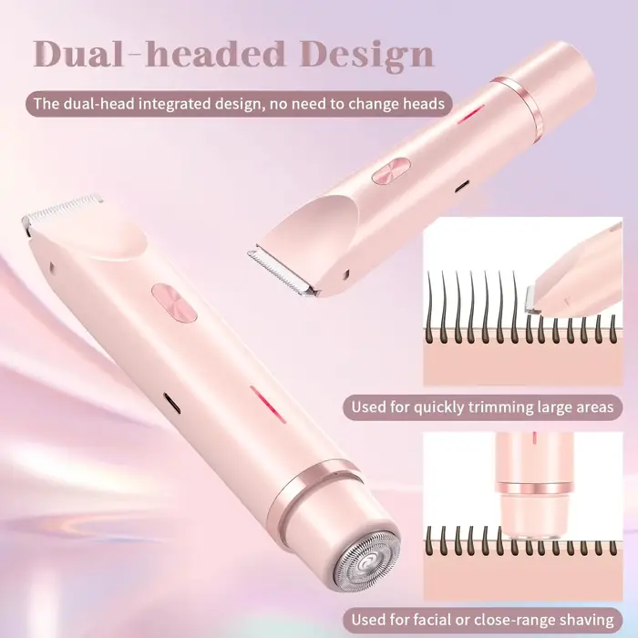 Épilateur corporel et tondeuse faciale 2-en-1 portable 2026 pour femme