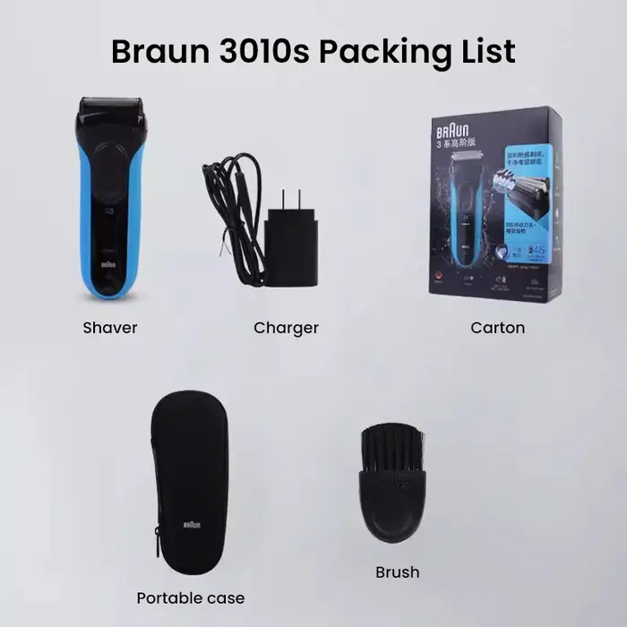 Braun rasoir électrique bleu série 3 rasoirs alternatifs pour hommes Machine de rasage sèche et humi