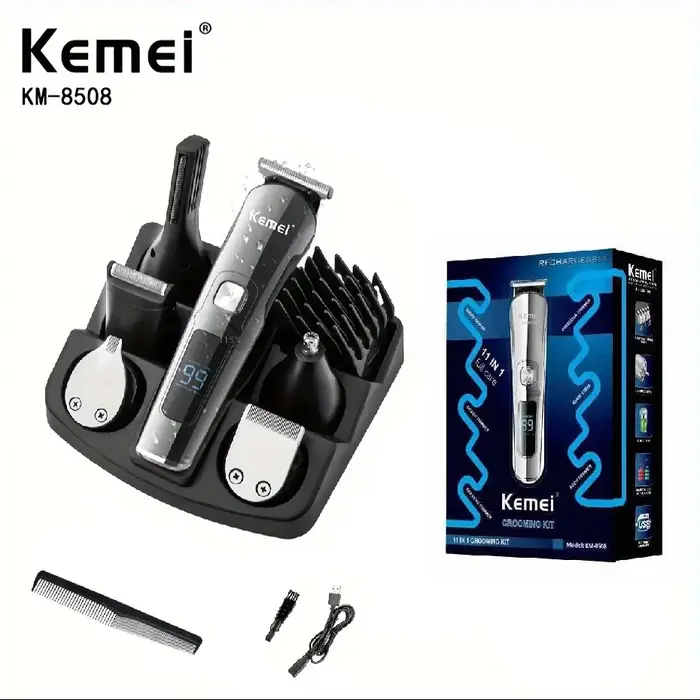 Kemei professionnel multifonction barbe tondeuse à cheveux étanche 6 en 1 tondeuse à cheveux rasoir 