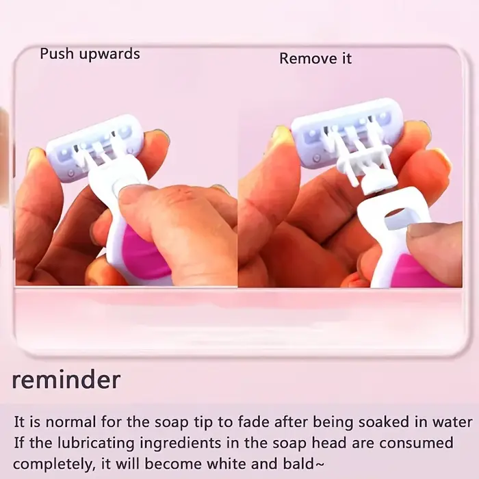 Ensemble de rasoir portable rose à 6 lames pour femmes