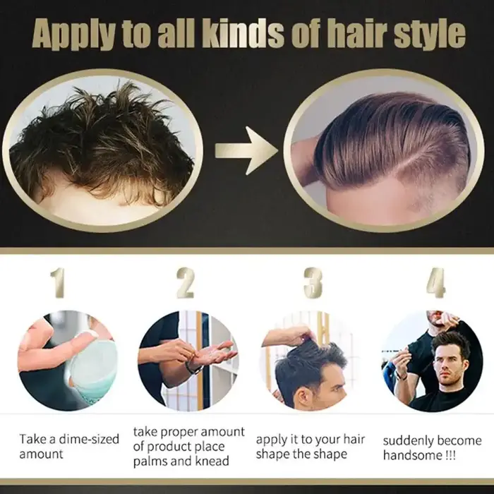 Argile coiffante usage quotidien hommes cheveux mode mat fini