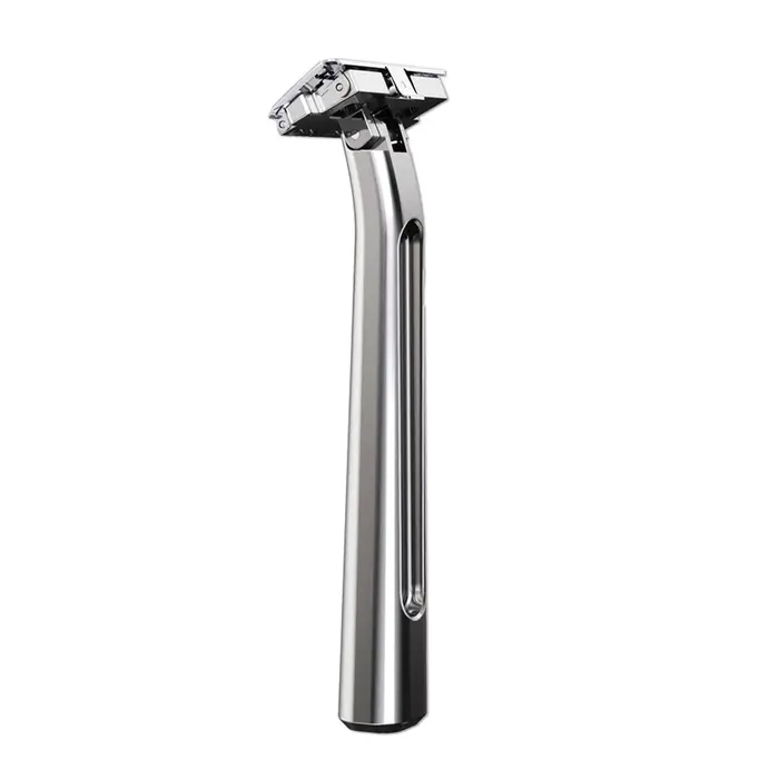 RZACLEA 20T Glide Pro 4D Rasoir de sécurité à double tranchant avec demi-lame et étui de voyage en cuir pour l'entretien masculin