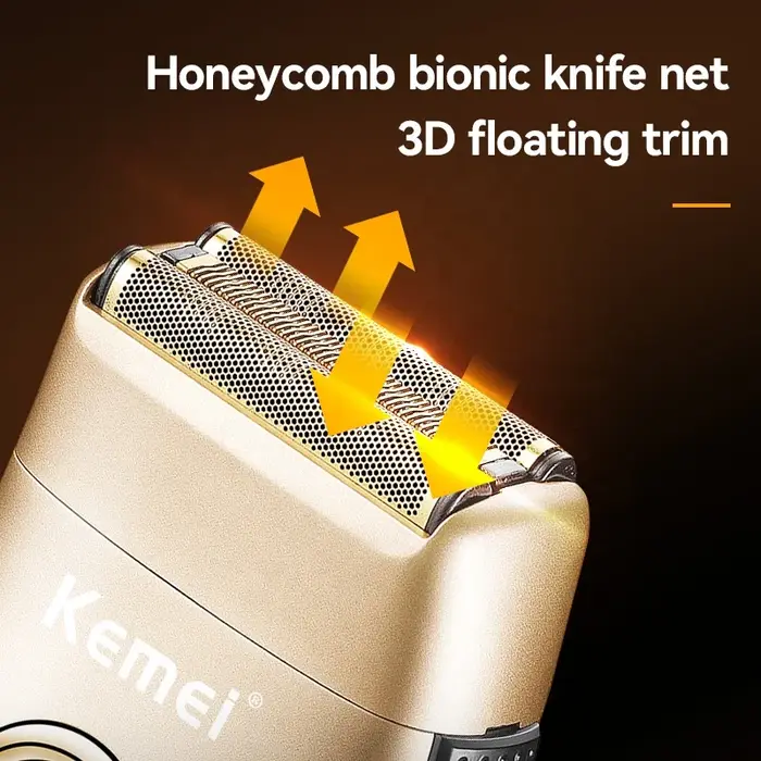 Kemei lavable barbe rasoir électrique pour hommes Rechargeable Stubble