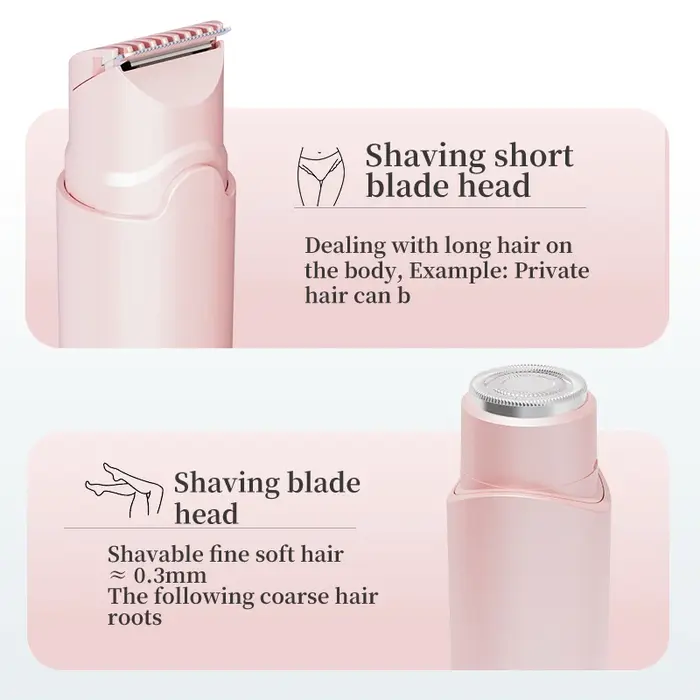 Épilateur électrique double tête rechargeable pour femme