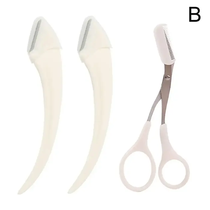 Rasoir à sourcils ciseaux sûr anti-rayures tondeuse pour débutants tondeuse à sourcils avec peigne s