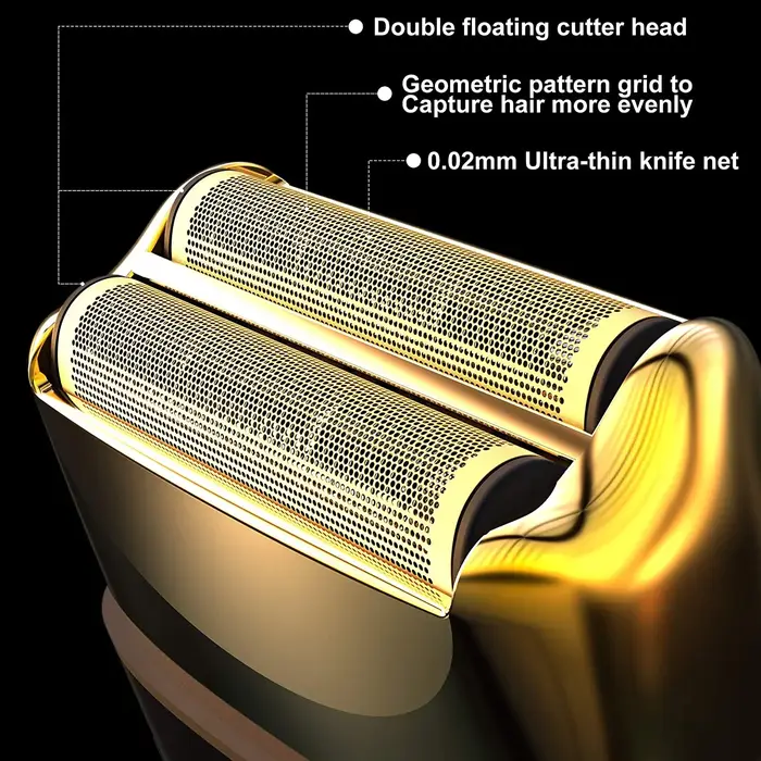 Kemei Pro Barberology métal Double feuille rasoir titane Super fermer