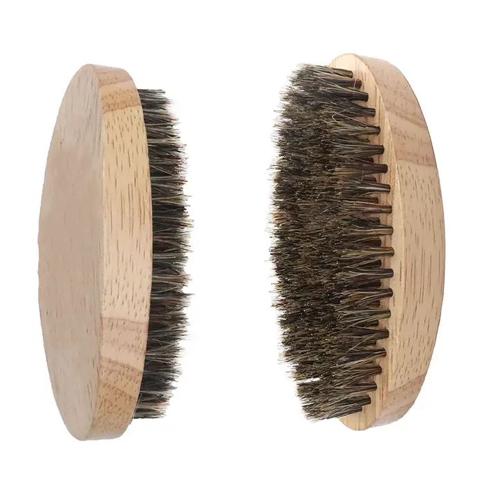 BBQ4 1PC Brosse à raser en poils de sanglier pour hommes, brosse à barbe naturelle portable pour le 