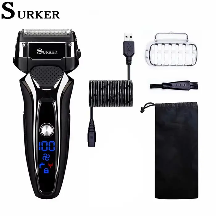 Surker rasoir électrique pour hommes Rechargeable Intelligent Type alternatif