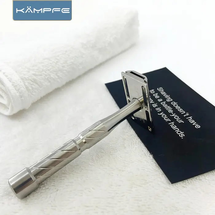 KAMPFE Rasoir manuel de sécurité CNC - Acier inoxydable traité pour le rasage humide des peaux sensi