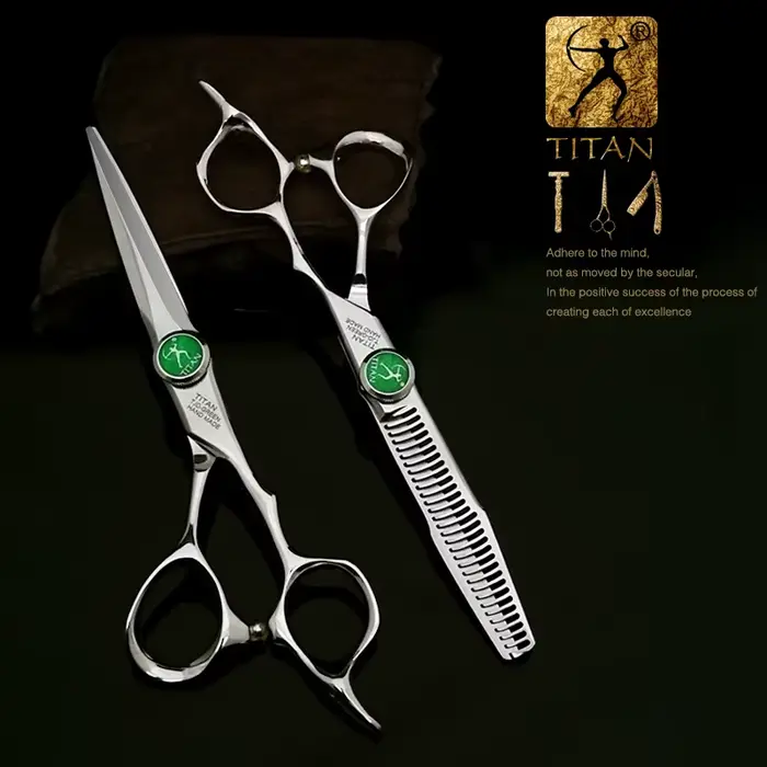 Titan-Ciseaux de coiffure professionnels, ciseaux de coiffeur, outil de coupe et d'amincissement, ci