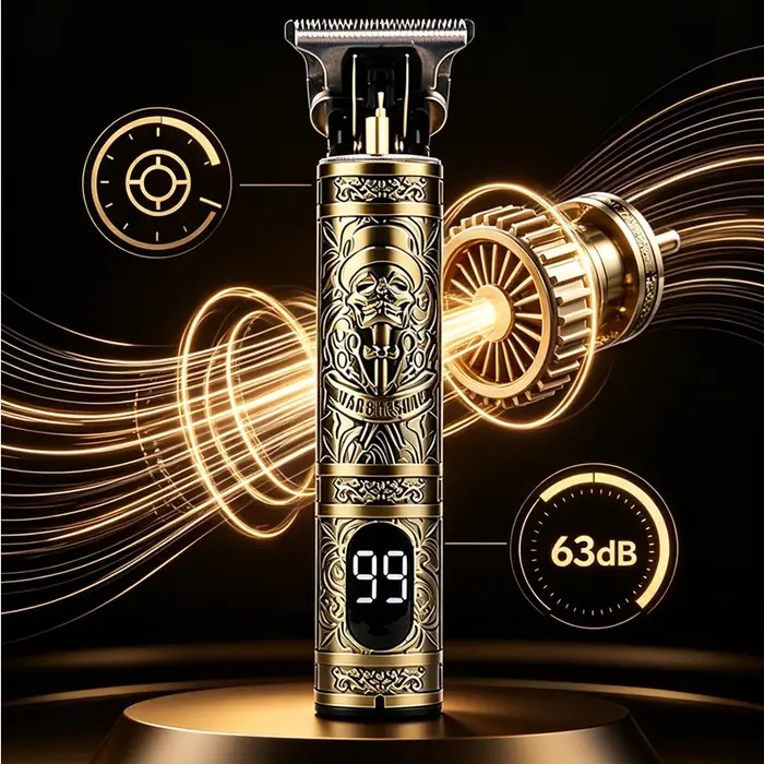 Tondeuse à cheveux électrique sans fil vintage, portable, rechargeable par USB, machine de coupe de cheveux professionnelle pour barbiers.