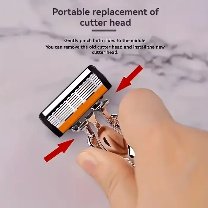 Razor Classic Rasoir de sécurité à 6 lames pour le rasage des hommes et l'épilation des femmes, lames de rasage, rasoir manuel, tête de rasoir interchangeable