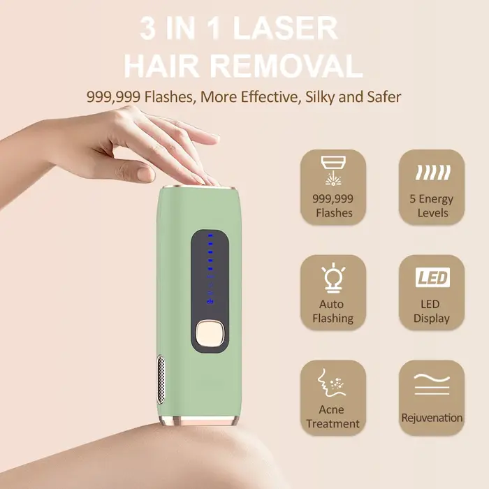 Épilateur laser portable 3 en 1 indolore à la maison
