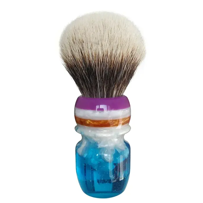 Dscosmetic Coral Manchurian deux brosses à raser en poils de blaireau avec manche en résine pour le rasage humide