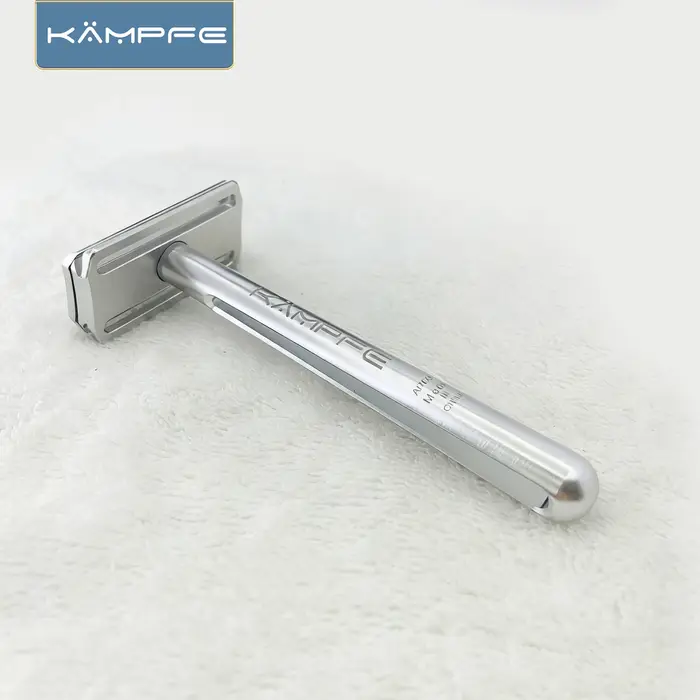 Rasoir de voyage léger et sûr KAMPFE à double tranchant, en aluminium usiné CNC, cadeau pour homme