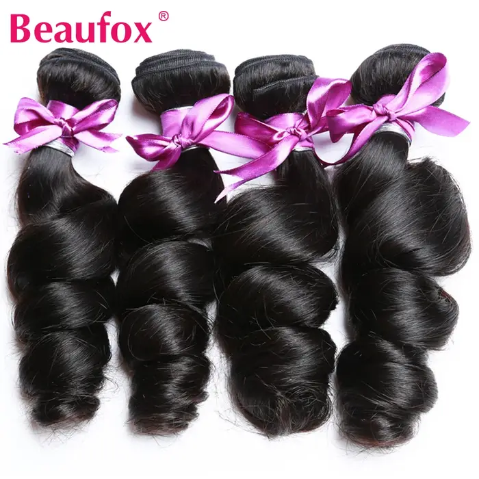 Beautorch-Tissage en Lot Péruvien Remy 100% Naturel Ondulé, Extensions de Cheveux, 8-30 Pouces, 1/3/