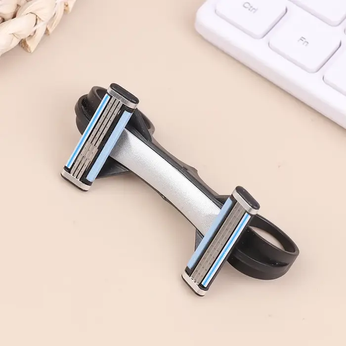NOUVEAUTÉ ! Outil de rasage pour crâne chauve, rasoir double face, aide au rasage pour une coupe de cheveux nette, accessoire de rasoir de sécurité lavable