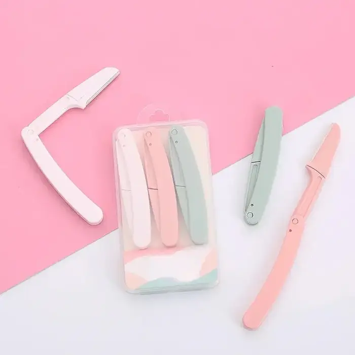 Épilateurs faciaux pour femmes, 3 pièces, tondeuse à sourcils, couteau de poche, profilateur de sourcils, épilateur pour le visage, rasoir pour la forme des sourcils