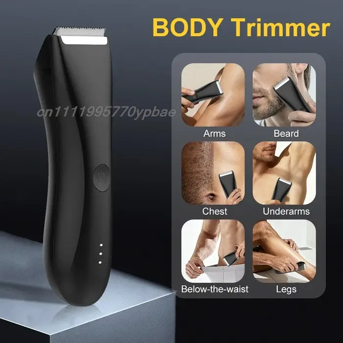  Tondeuse à poils corporels, tondeuse pubienne, rasoir pour les parties intimes, pour hommes et femmes, rasoir électrique, épilateur pour hommes avec lumière LED, USB Type-C 