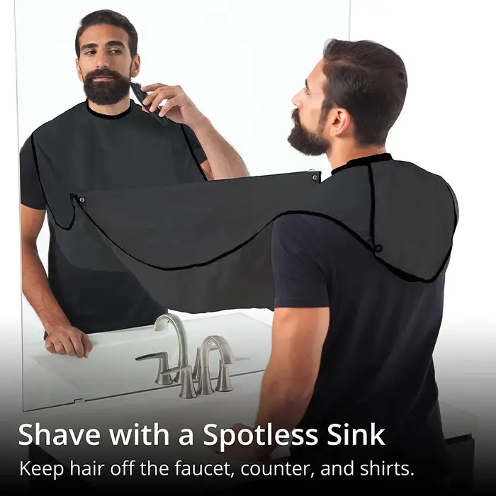 Tablier de rasage pour homme avec ventouses pour barbe et moustache