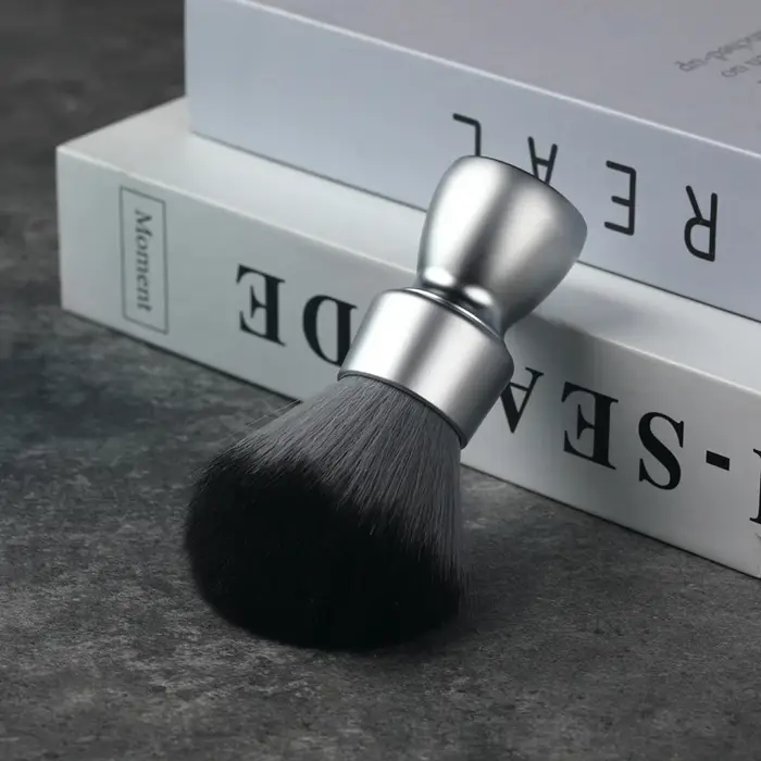 YAQI – brosse de rasage pour hommes, poils synthétiques, poignée en métal lourd, loup en bois, nœud 
