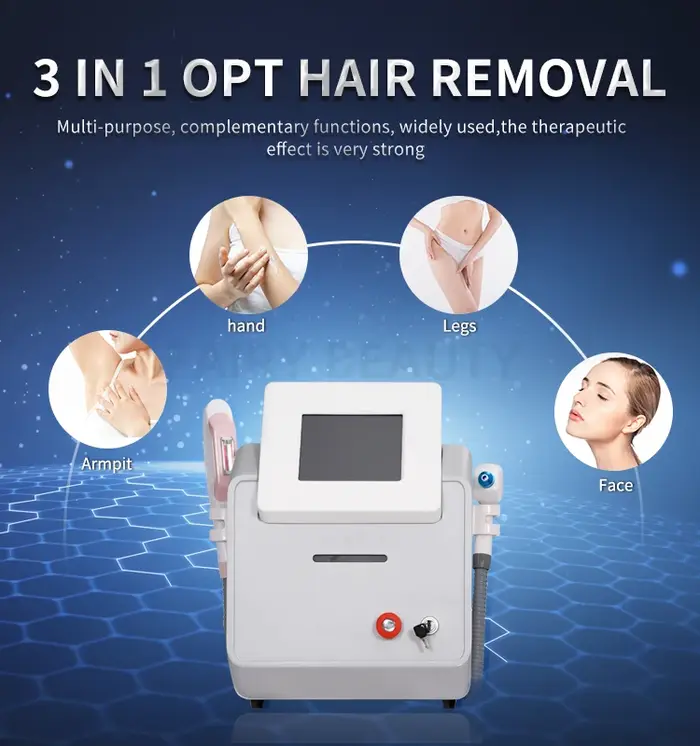 Portable 3 en 1 OPT 360 Megneto IPL Laser Machine d'épilation Nd Yag Laser détatouage Lifting du visage dispositif de rajeunissement de la peau