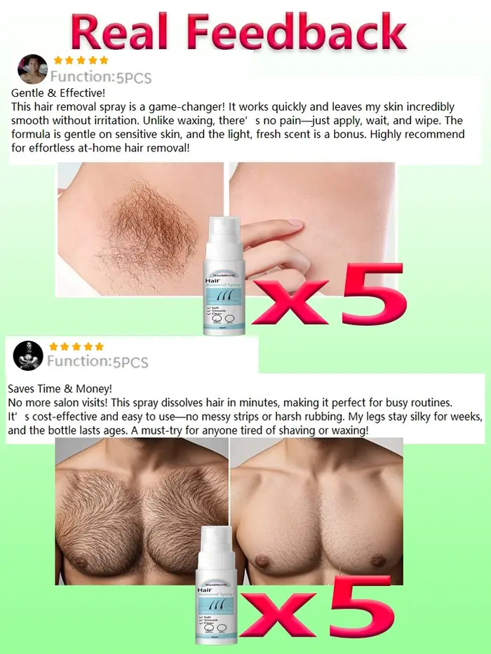 Le spray d'épilation permanente dissolve les cheveux instantanément les pulvérisations sans effort douce sur la peau