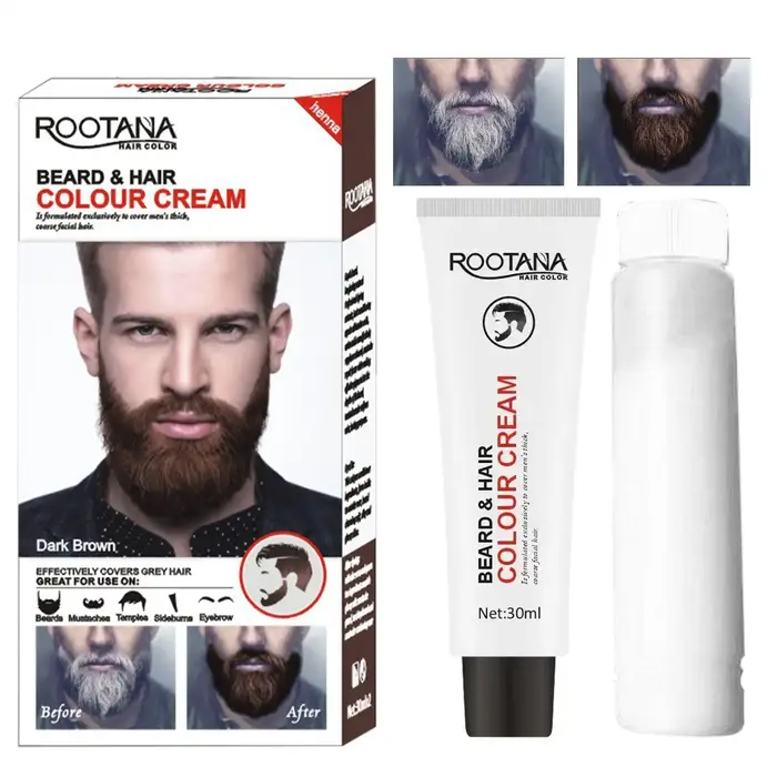 Crème de teinture pour barbe noire et brune