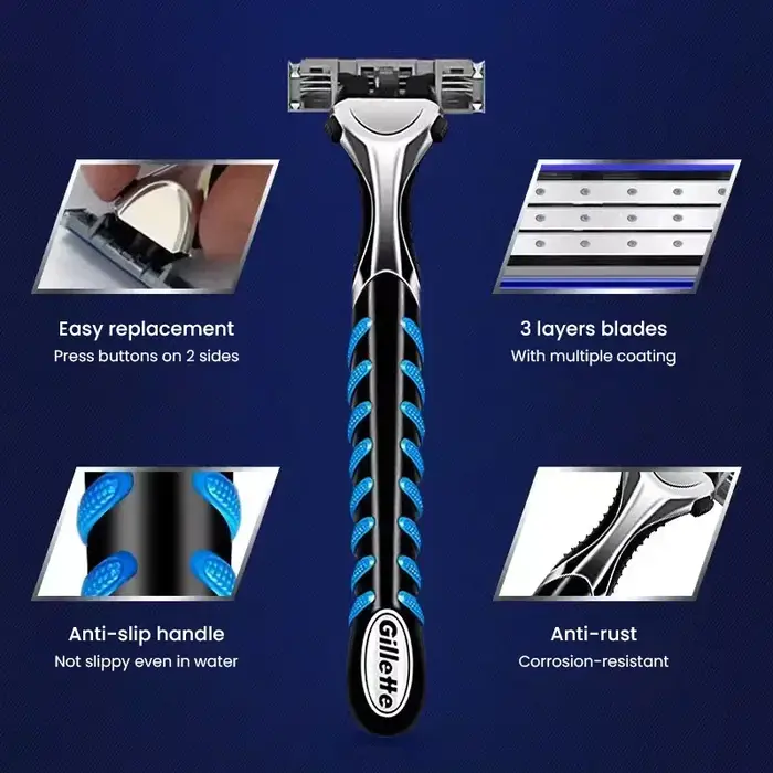 Gillette Vector 3 Premium rasoir pour hommes lames à 3 couches