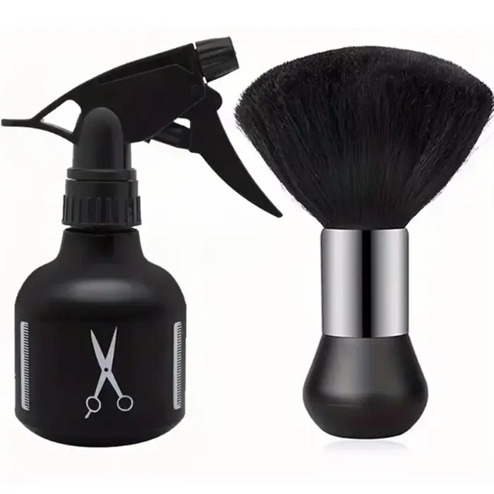 Ensemble de vaporisateur de cou et de brosses pour barbier - Brosse professionnelle à poils doux pour la coupe de
