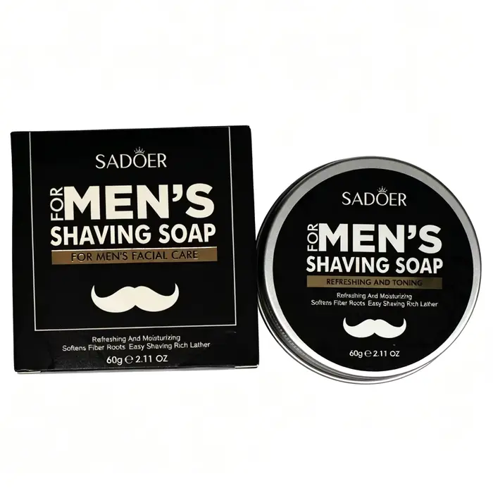 Savon à raser pour hommes 60g, adoucit la barbe pour un rasage doux et confortable, barre de rasage 