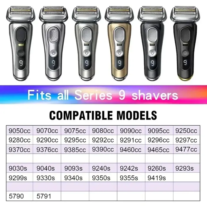 Tête de rasoir 92B 92S Foil&Cutter CASSETTE HEAD compatible avec les rasoirs Braun Series 9 S9 9080CC 9240S 9242S 9260S 9280CC 9290SS 9290CC 9291CC 9292CC