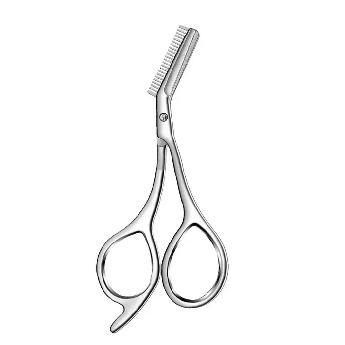 Ciseaux à sourcils professionnels en acier inoxydable avec peigne, hypoallergéniques, design ergonom