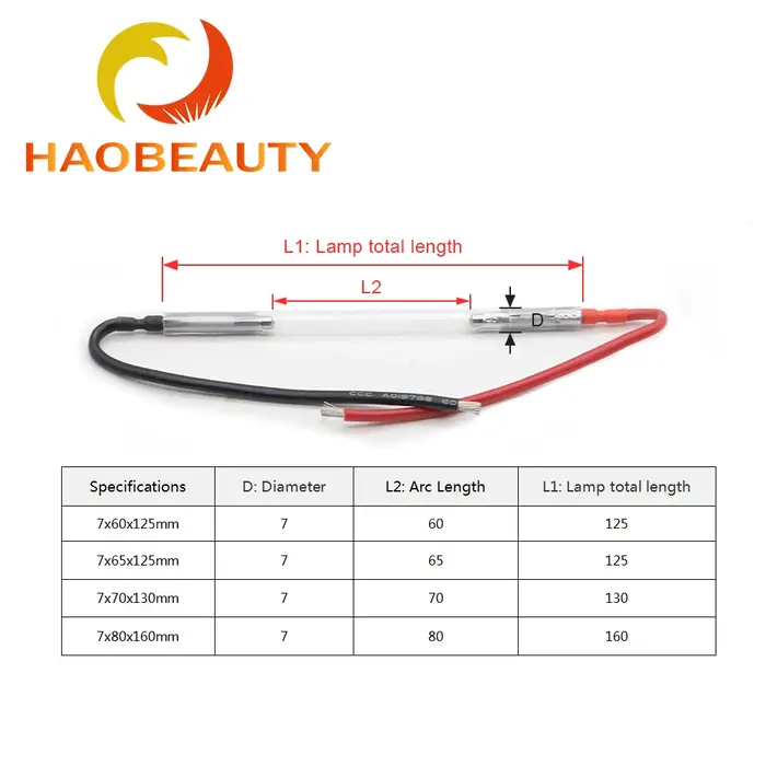Équipement de beauté Laser lampe au xénon 7x65x130mm OPT épilation IPL Photon rajeunissement de la peau taches de rousseur accessoires de Machine à sourcils